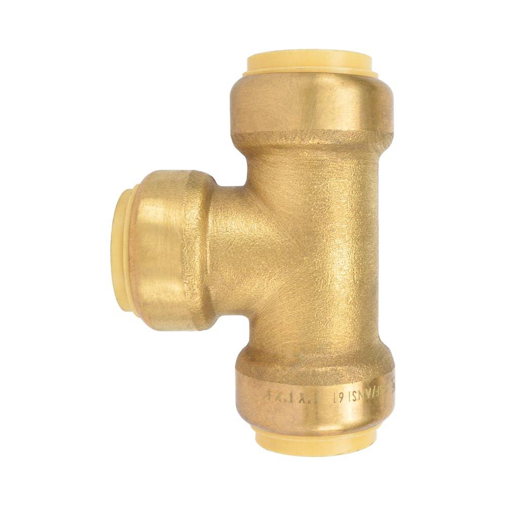 Push Fit Tee Brass Fitting - watertech plumbing supply