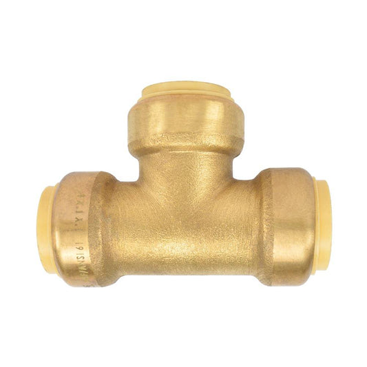 Push Fit Tee Brass Fitting - watertech plumbing supply