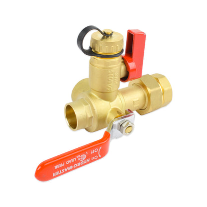 HYDRO MASTER Tankless Water Heater Valve Kit, Lead-Free Brass, NPT Thread x Sweat Connection - watertech plumbing supply