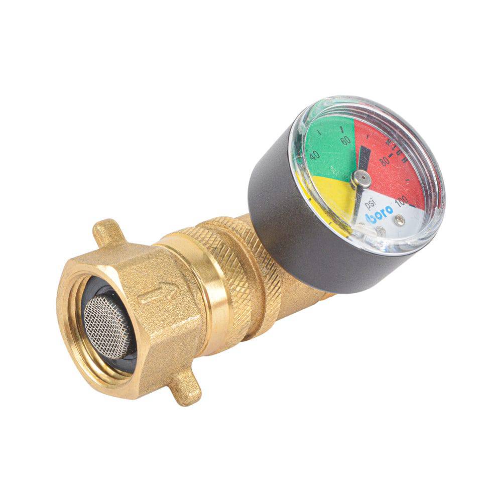 RV Water Pressure Regulation,3/4" Garden Hose Thread, for RV Camper, Hose, Trailer, Setting 35-45 Psi (With Gauge) - watertech plumbing supply