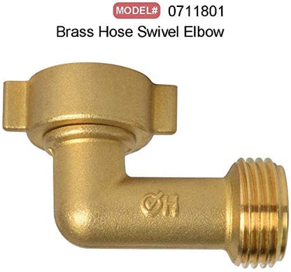 HYDRO MASTER 90 Degree Garden Hose Elbow with Lead Free Brass 3/4" FHT x 3/4" MHT