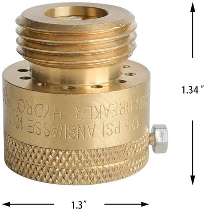 HYDRO MASTER Vacuum Breaker Valve,Hose Bib Backflow Preventer, 3/4 Inch, Brass Finish