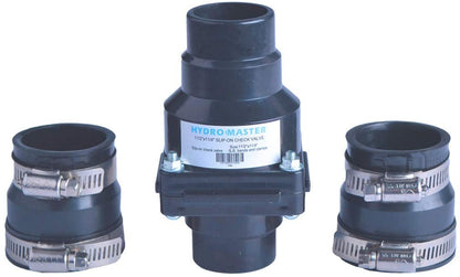 Hydro Master Plastic Sump Pump Check Valve with Stainless Steel Clamps for 1-1/2 inch or 1-1/4 inch