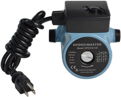 HYDRO MASTER 3/4" NPT Hot Water Circulator Pump with 3-Speed Control for Water Heater System (US standard Plug Included)