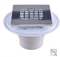 Hydro Master No-hub Bolt-down PVC Shower Drain with Top Stainless Steel Grate (Square) 2 inch or 3 inch