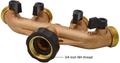 HYDRO MASTER 4 Ways Garden Hose Splitter,3/4" Garden Hose Spigot Adapter with 4 Valves,Fits All Garden Hose.