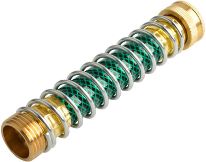 HYDRO MASTER Garden Hose Coiled Spring Protector,Solid Brass Connector,Garden Faucet Extension