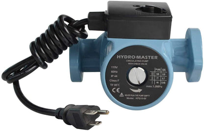 HYDRO MASTER 3/4" NPT Hot Water Circulator Pump with 3-Speed Control for Water Heater System (US standard Plug Included) and Full Size rubber gaskets.