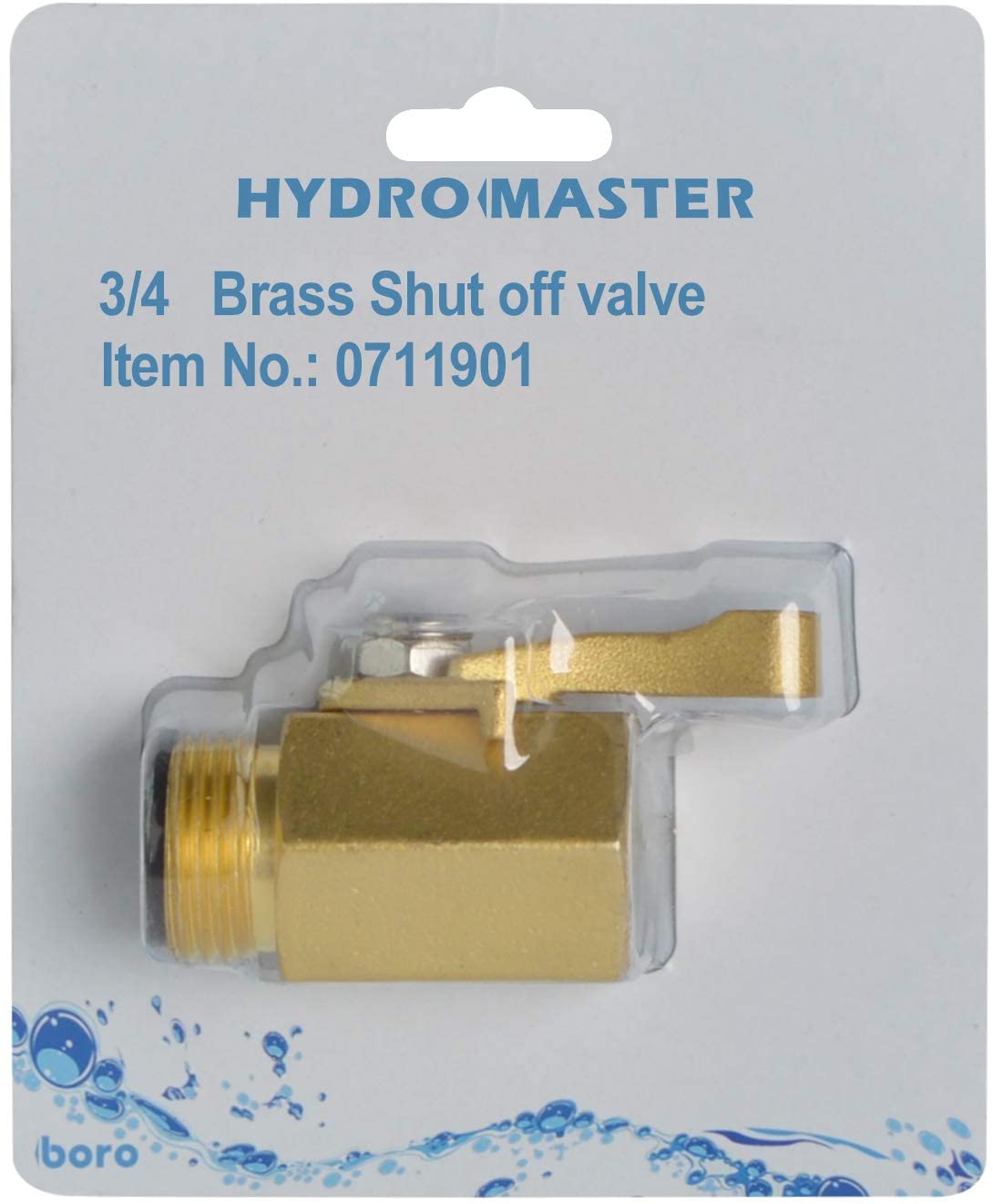 HYDRO MASTER Heavy Duty 3/4" Brass Shut Off Valve with Large Handle, Full Flow Garden Hose Connector