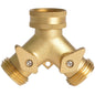 HYDRO MASTER 2 Way Garden Hose Splitter, Hose Connector, Heady Duty Solid Brass Shut Off Valve