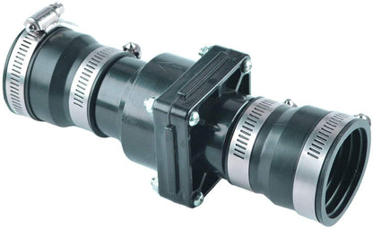Hydro Master Plastic Sump Pump Check Valve with Stainless Steel Clamps for 1-1/2 inch or 1-1/4 inch
