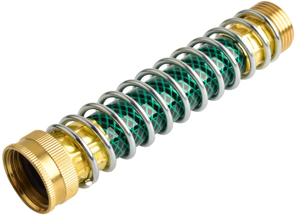 HYDRO MASTER Garden Hose Coiled Spring Protector,Solid Brass Connector,Garden Faucet Extension