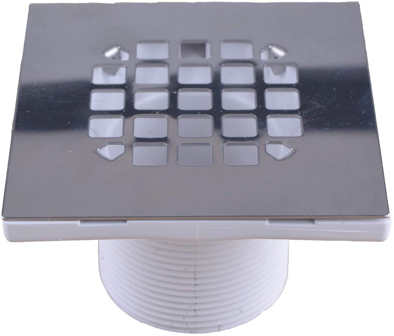 Hydro Master No-hub Bolt-down PVC Shower Drain with Top Stainless Steel Grate (Square) 2 inch or 3 inch