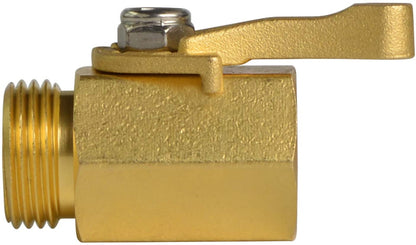 HYDRO MASTER Heavy Duty 3/4" Brass Shut Off Valve with Large Handle, Full Flow Garden Hose Connector