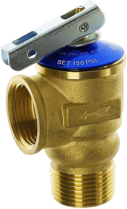 Hydro Master 3/4-Inch IPS Isolator Tankless Water Heater Service Valve Kit with Pressure Relief Valve, Clean Brass