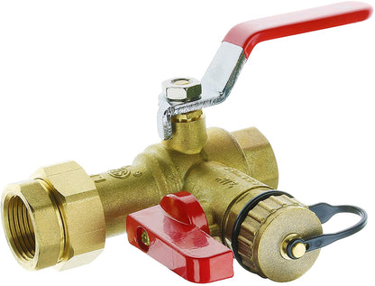 Hydro Master 3/4-Inch IPS Isolator Tankless Water Heater Service Valve Kit with Pressure Relief Valve, Clean Brass