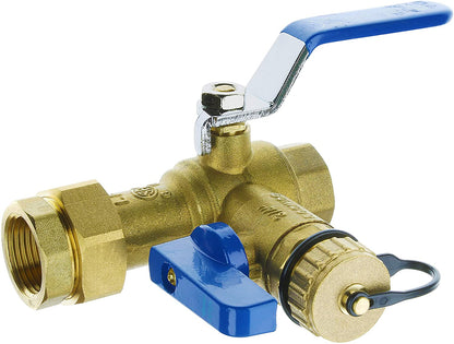 Hydro Master 3/4-Inch IPS Isolator Tankless Water Heater Service Valve Kit with Pressure Relief Valve, Clean Brass