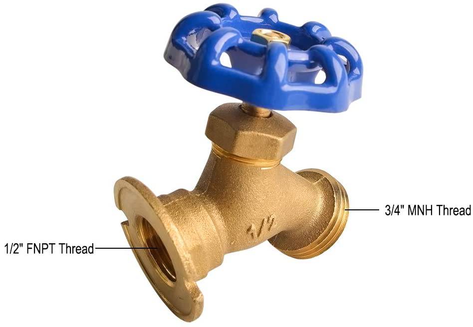 HYDRO MASTER 0650701 Brass Garden Valve,1/2" FNPT x 3/4" MNH,Fit Most Garden Hoses - watertech plumbing supply