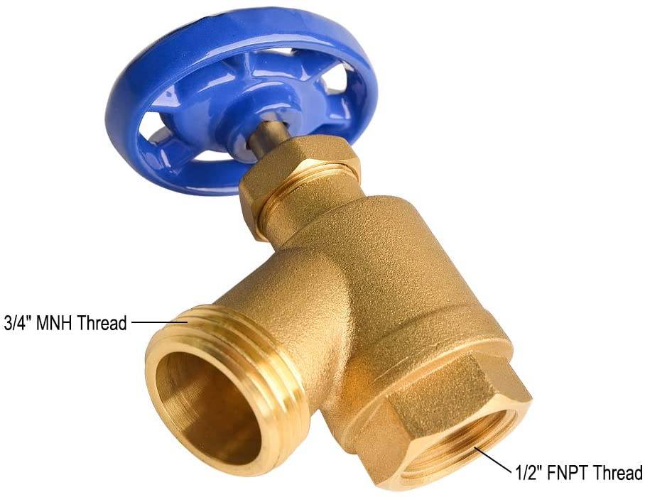 HYDRO MASTER Brass Garden Valve Bent Nose,1/2" FNPT x 3/4" MNH,Fit Most Garden Hoses - watertech plumbing supply