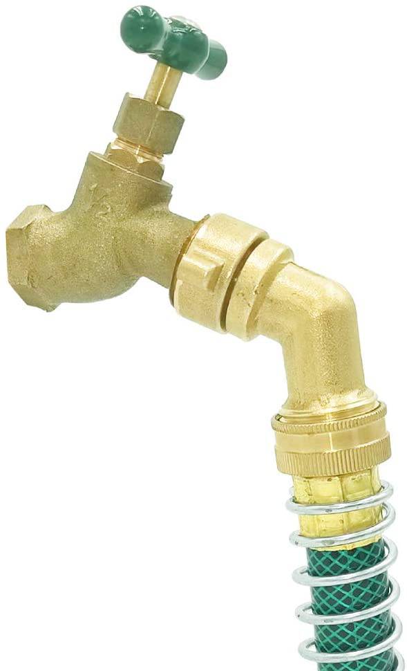 HYDRO MASTER 45 Degree Hose Elbow Garden Hose Connector Quick Swivel Connect Adapter, Solid Brass - watertech plumbing supply