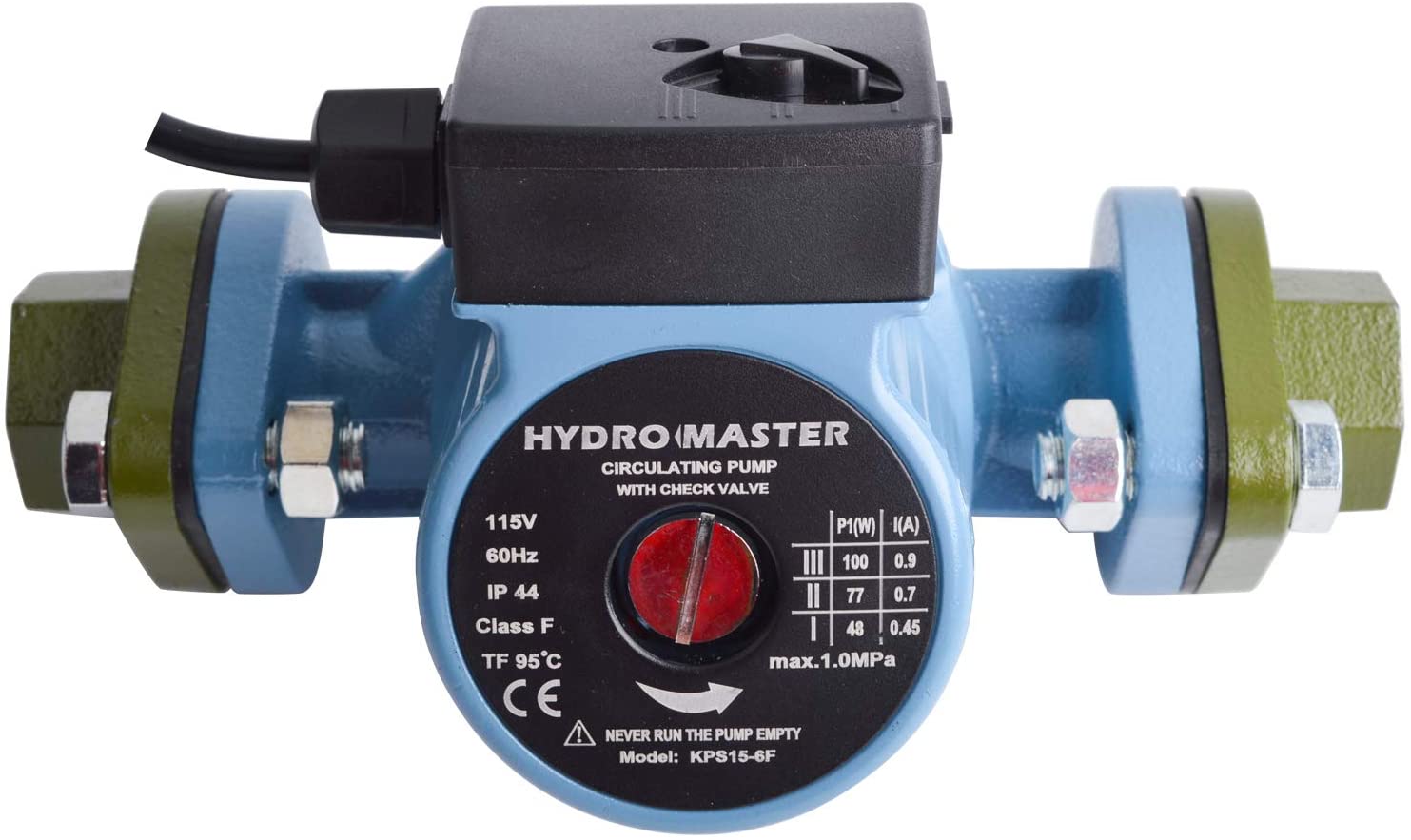 HYDRO MASTER 3/4" NPT Hot Water Circulator Pump with 3-Speed Control for Water Heater System (US standard Plug Included) and Full Size rubber gaskets. - watertech plumbing supply