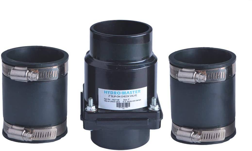 Hydro Master 2 inch Plastic Sump Pump Check Valve with Stainless Steel Clamps - watertech plumbing supply